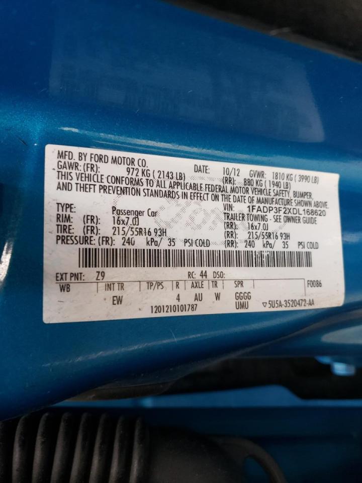 صورة رقم 10 من المزاد - 2013 FORD FOCUS SE مع VIN 1FADP3F2XDL168620