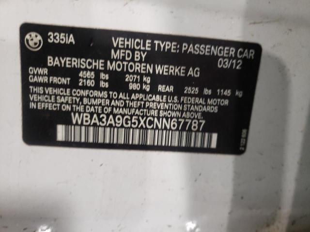 Photo 10 from auction – 2012 BMW 335 I with VIN WBA3A9G5XCNN67787