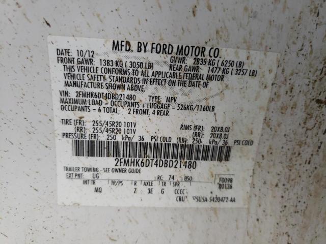 Photo 10 from auction – 2013 FORD FLEX LIMIT with VIN 2FMHK6DT4DBD21480