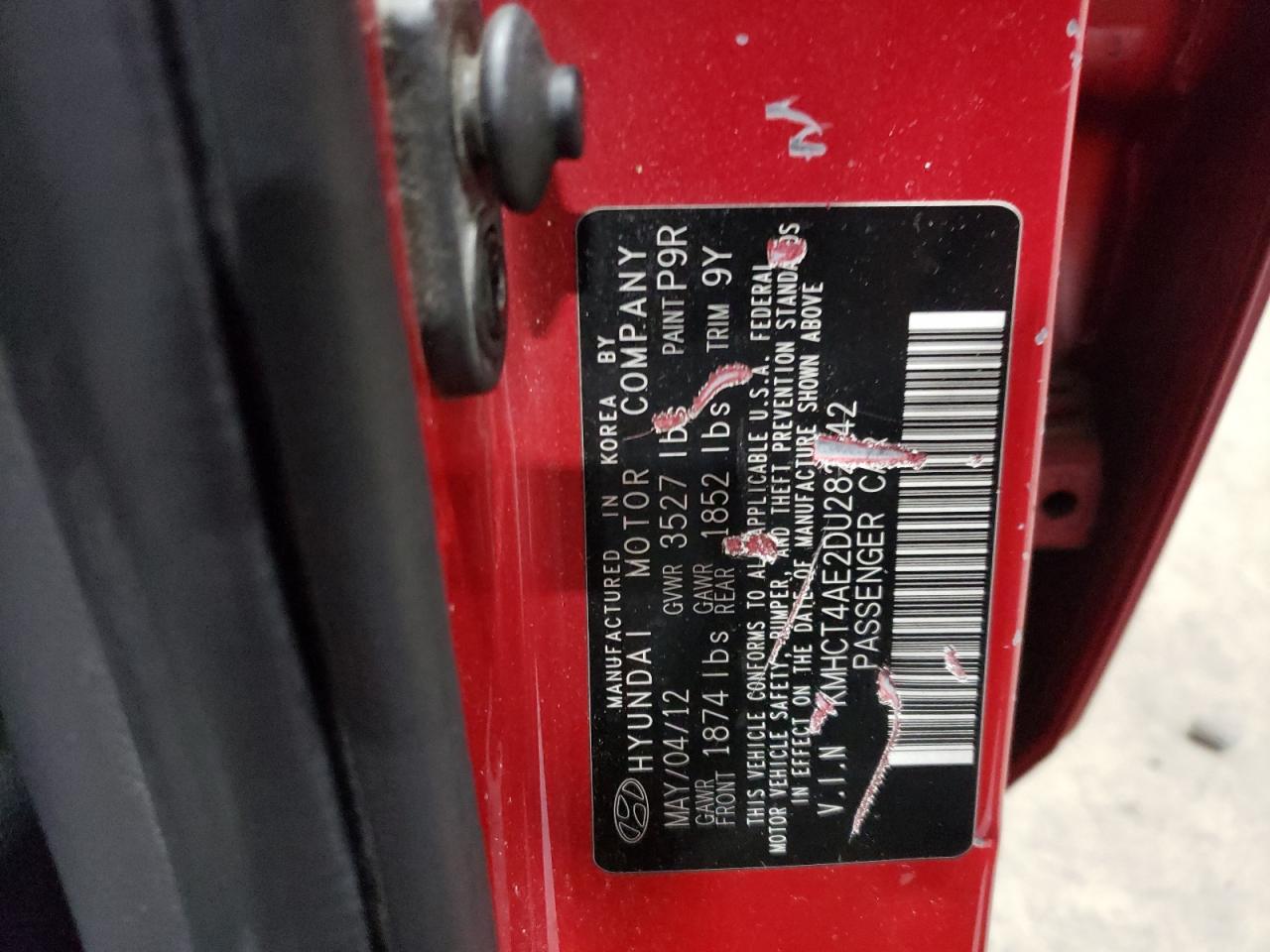 Photo 10 from auction – 2013 HYUNDAI ACCENT GLS with VIN KMHCT4AE2DU282142