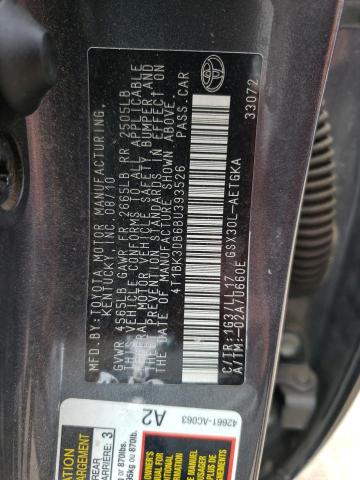 Photo 10 from auction – 2011 TOYOTA AVALON BAS with VIN 4T1BK3DB6BU393526