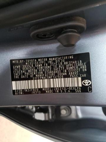 Photo 10 from auction – 2021 TOYOTA COROLLA LE with VIN 5YFEPMAEXMP147926