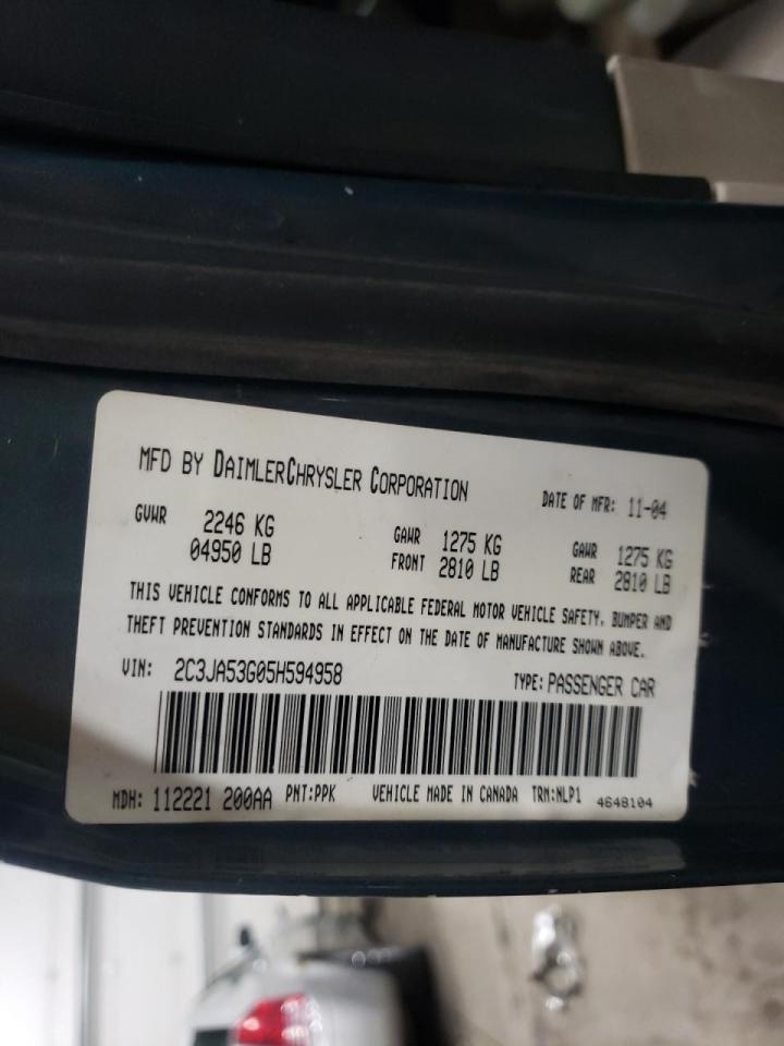 Photo 10 from auction – 2005 CHRYSLER 300 TOURIN with VIN 2C3JA53G05H594958