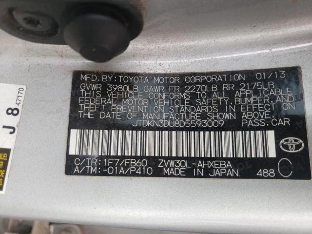 Photo 10 from auction – 2013 TOYOTA PRIUS with VIN JTDKN3DU8D5593009