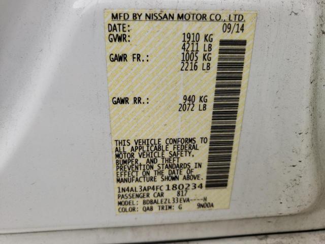 Photo 10 from auction – 2015 NISSAN ALTIMA 2.5 with VIN 1N4AL3AP4FC180234