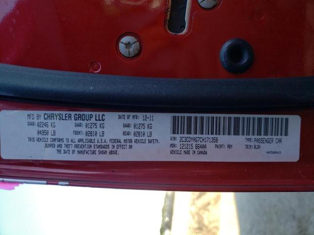 Photo 10 from auction – 2012 DODGE CHALLENGER with VIN 2C3CDYAG7CH171358