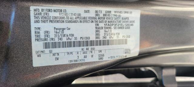 Photo 10 from auction – 2014 FORD FOCUS SE with VIN 1FADP3F21EL128346