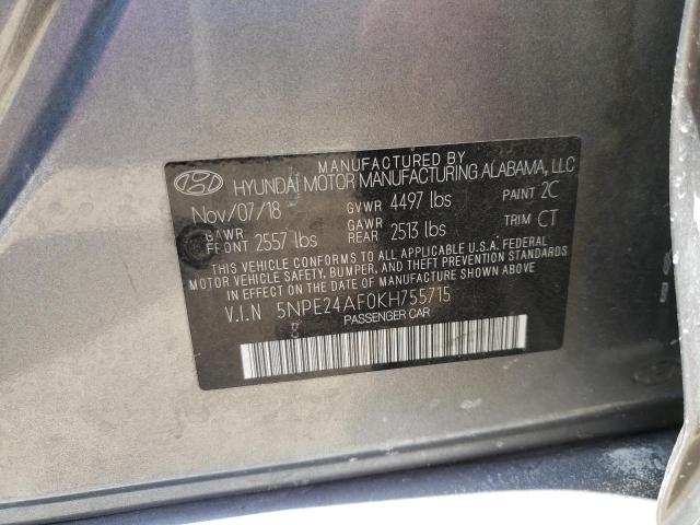 Photo 10 from auction – 2019 HYUNDAI SONATA SE with VIN 5NPE24AF0KH755715