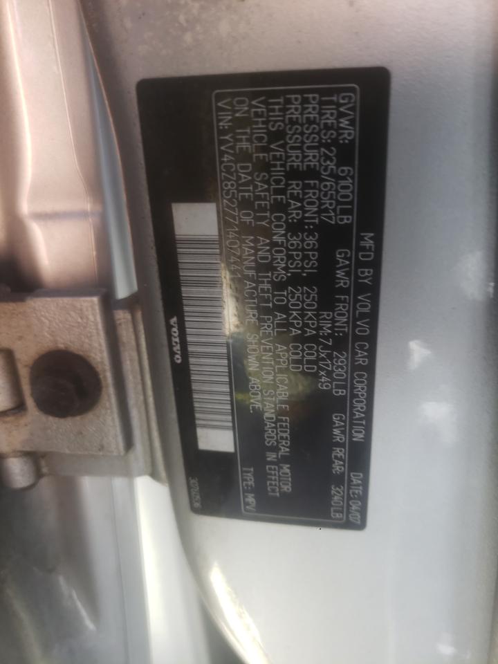 Photo 10 from auction – 2007 VOLVO XC90 with VIN YV4CZ852771407441