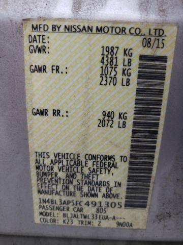 Photo 10 from auction – 2015 NISSAN ALTIMA 3.5 with VIN 1N4BL3AP5FC491305