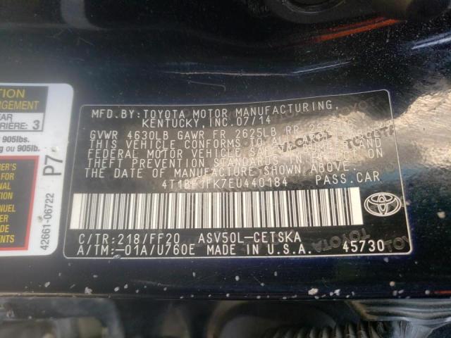 Photo 10 from auction – 2014 TOYOTA CAMRY L with VIN 4T1BF1FK7EU440184