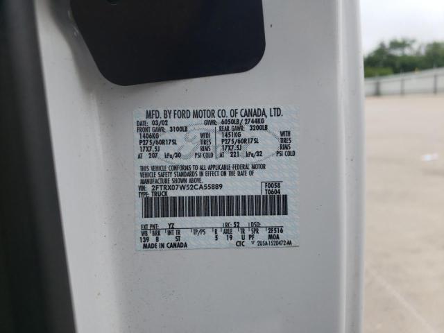 Photo 10 from auction – 2002 FORD F150 with VIN 2FTRX07W52CA55889