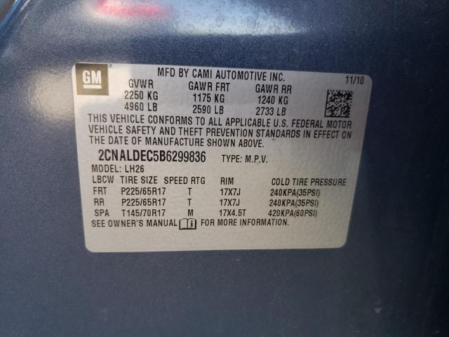 Photo 10 from auction – 2011 CHEVROLET EQUINOX LT with VIN 2CNALDEC5B6299836