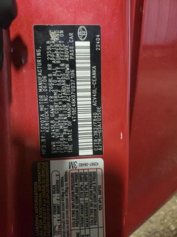 Photo 10 from auction – 2007 TOYOTA CAMRY CE with VIN 4T1BE46K07U037106