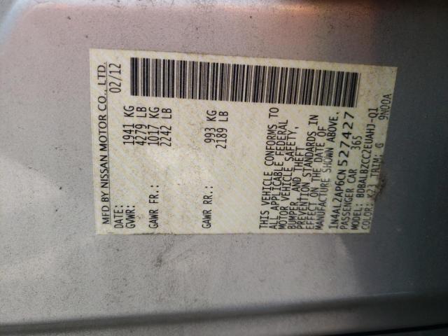Photo 10 from auction – 2012 NISSAN ALTIMA BAS with VIN 1N4AL2AP6CN527427