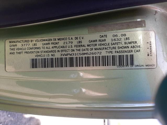 Photo 10 from auction – 2008 VOLKSWAGEN BEETLE with VIN 3VWPW31C58M526072
