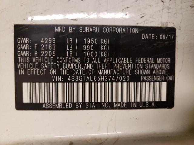 Photo 10 from auction – 2017 SUBARU IMPREZA SP with VIN 4S3GTAL65H3747020
