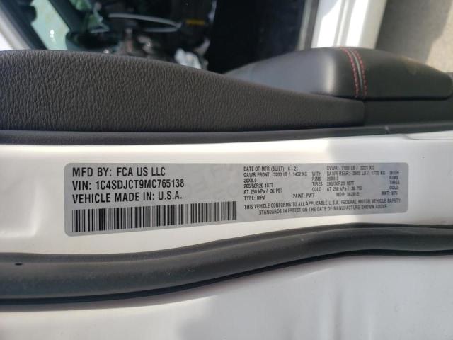 Photo 10 from auction – 2021 DODGE DURANGO R/ with VIN 1C4SDJCT9MC765138