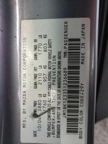 Photo 10 from auction – 2005 MAZDA 3 S with VIN JM1BK123351236689