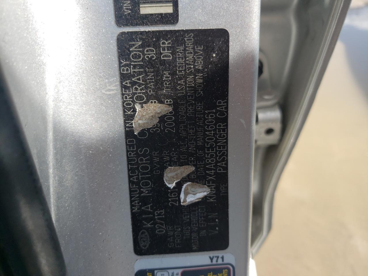 Photo 10 from auction – 2014 KIA FORTE EX with VIN KNAFX4A85E5046061