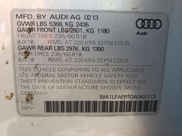 Photo 10 from auction – 2013 AUDI Q5 PREMIUM with VIN WA1LFAFP7DA063113