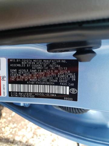 Photo 10 from auction – 2013 TOYOTA CAMRY L with VIN 4T4BF1FK5DR288264