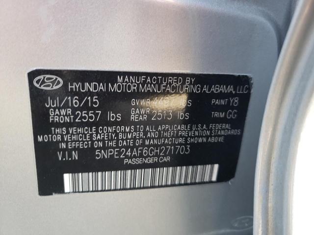 Photo 10 from auction – 2016 HYUNDAI SONATA SE with VIN 5NPE24AF6GH271703