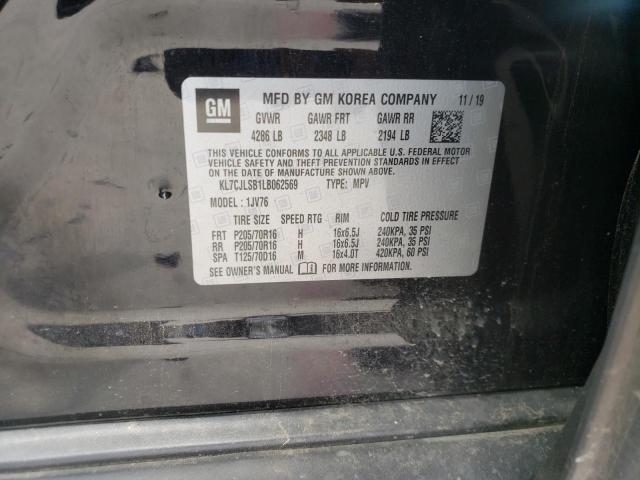 Photo 10 from auction – 2020 CHEVROLET TRAX 1LT with VIN KL7CJLSB1LB062569