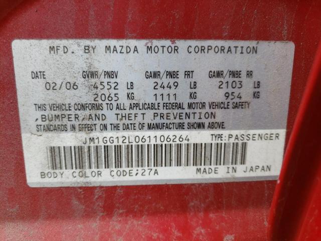 Photo 10 from auction – 2006 MAZDA SPEED 6 with VIN JM1GG12L061106264