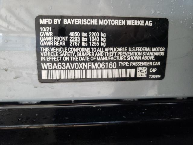 Photo 10 from auction – 2022 BMW 430I GRAN with VIN WBA63AV0XNFM06160