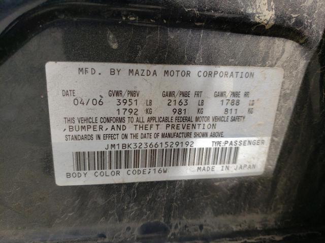 Photo 10 from auction – 2006 MAZDA 3 S with VIN JM1BK323661529192