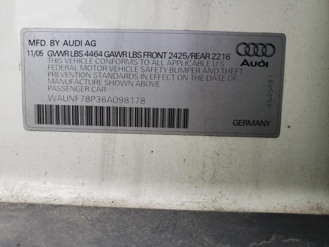Photo 10 from auction – 2006 AUDI A3 2.0 PRE with VIN WAUNF78P36A098178