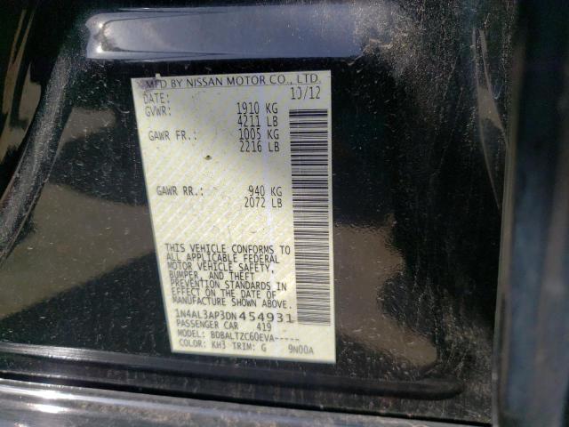 Photo 10 from auction – 2013 NISSAN ALTIMA 2.5 with VIN 1N4AL3AP3DN454931