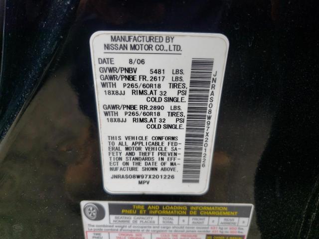 Photo 10 from auction – 2007 INFINITI FX35 with VIN JNRAS08W97X201226