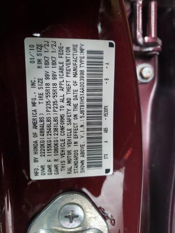 Photo 10 from auction – 2010 ACURA RDX TECHNO with VIN 5J8TB1H51AA003998