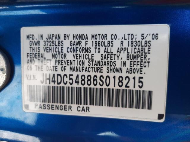 Photo 10 from auction – 2006 ACURA RSX with VIN JH4DC54886S018215