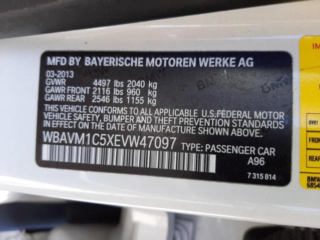 Photo 10 from auction – 2014 BMW X1 SDRIVE2 with VIN WBAVM1C5XEVW47097