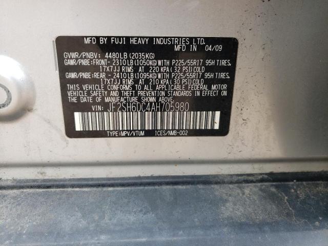 Photo 10 from auction – 2010 SUBARU FORESTER 2 with VIN JF2SH6DC4AH705980
