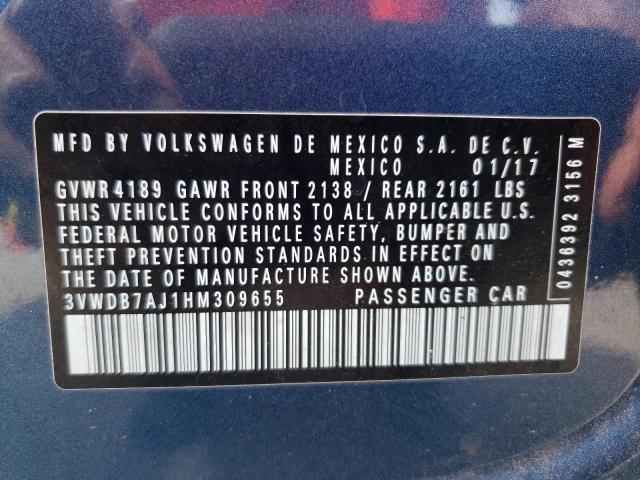 Photo 10 from auction – 2017 VOLKSWAGEN JETTA SE with VIN 3VWDB7AJ1HM309655