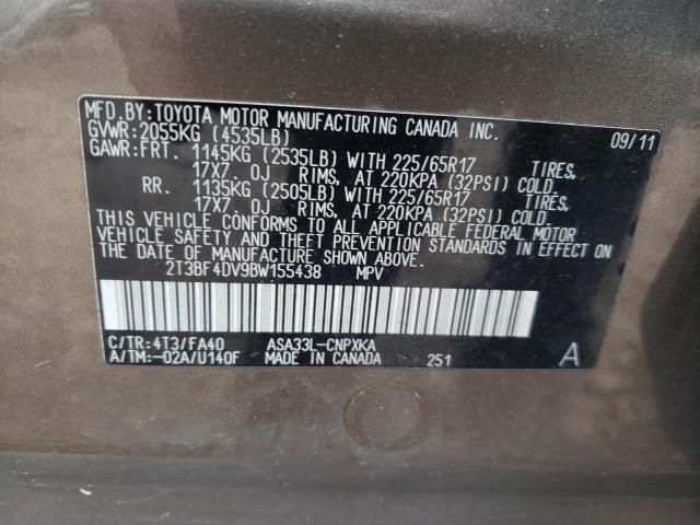 Photo 10 from auction – 2011 TOYOTA RAV4 with VIN 2T3BF4DV9BW155438