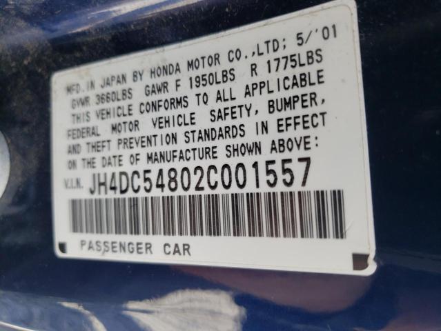 Photo 10 from auction – 2002 ACURA RSX with VIN JH4DC54802C001557