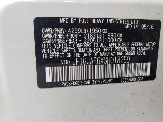 Photo 10 from auction – 2016 SUBARU IMPREZA PR with VIN JF1GJAF6XGH018259
