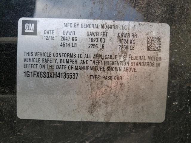Photo 10 from auction – 2017 CHEVROLET BOLT EV PR with VIN 1G1FX6S0XH4135537