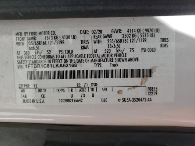Photo 10 from auction – 2020 FORD TRANSIT T- with VIN 1FTBR1C81LKA52168