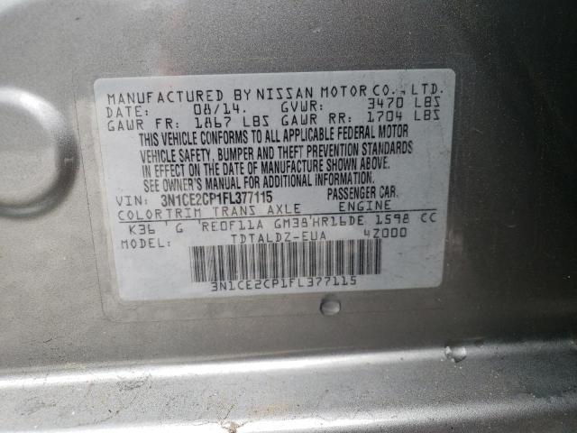 Photo 10 from auction – 2015 NISSAN VERSA NOTE with VIN 3N1CE2CP1FL377115