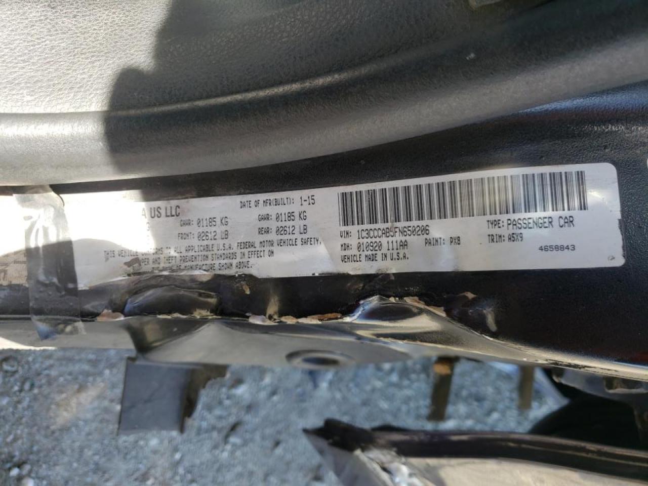 Photo 10 from auction – 2015 CHRYSLER 200 LIMITE with VIN 1C3CCCAB5FN650206