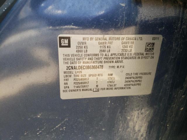 Foto 10 de la subasta – 2011 CHEVROLET EQUINOX LT con VIN 2CNALDEC0B6368478