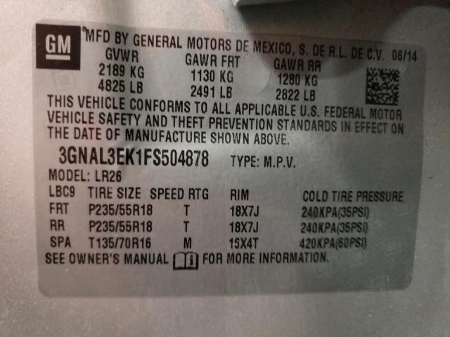 Photo 10 from auction – 2015 CHEVROLET CAPTIVA LT with VIN 3GNAL3EK1FS504878