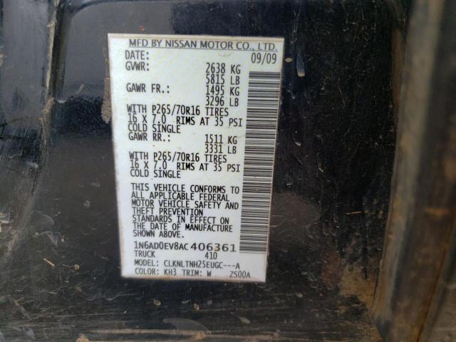 Photo 10 from auction – 2010 NISSAN FRONTIER C with VIN 1N6AD0EV8AC406361
