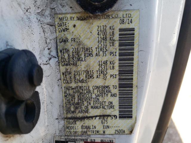 Photo 10 from auction – 2014 NISSAN FRONTIER S with VIN 1N6BD0CT9EN771759
